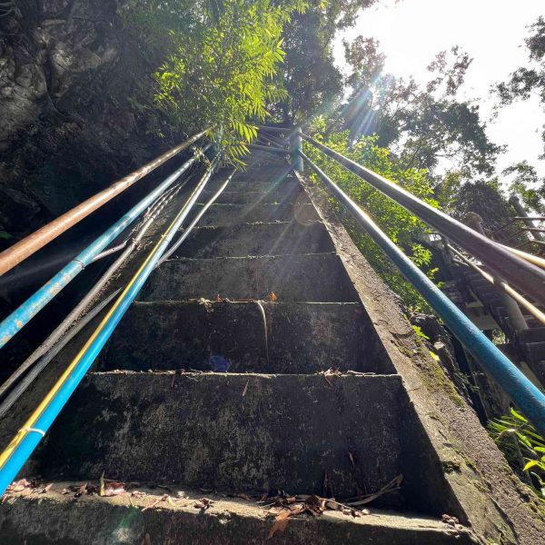 Stairs in Tiger Temple, Thailand. Railay Viewpoint, Tiger Temple & the best Tom Yum in Thailand