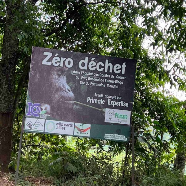 Signage in Kahuzi Biega National Park, Bukavu, DRC. Gorillas & sleeping with the general’s wife