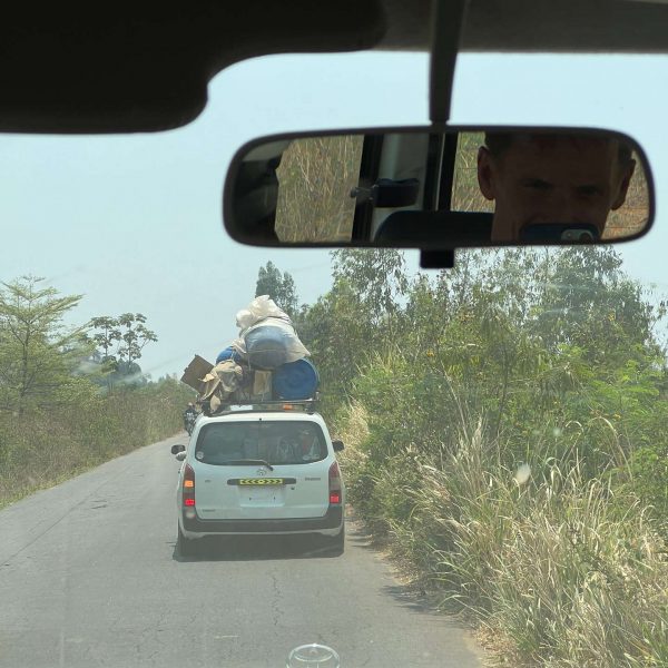 Vehicle infront in DRC. Caught filming at the DRC border