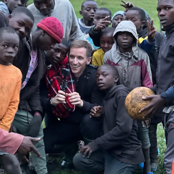 David Simpson with local kids in Masisi, DRC. Deep into the DRC