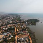 Aerial view of Bujumbura, Burundi. Checking out Bujumbura