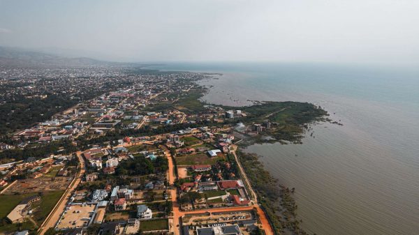 Aerial view of Bujumbura, Burundi. Checking out Bujumbura