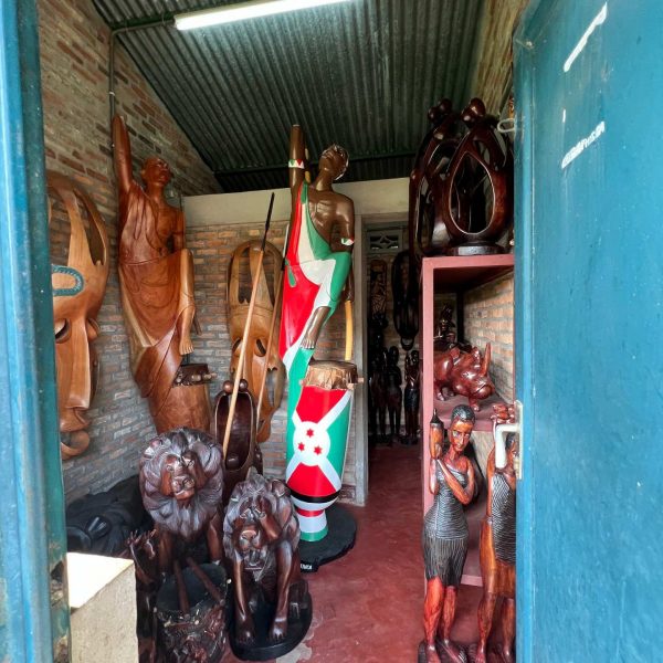 Sculptures in a shop in Bujumbura, Burundi. Checking out Bujumbura