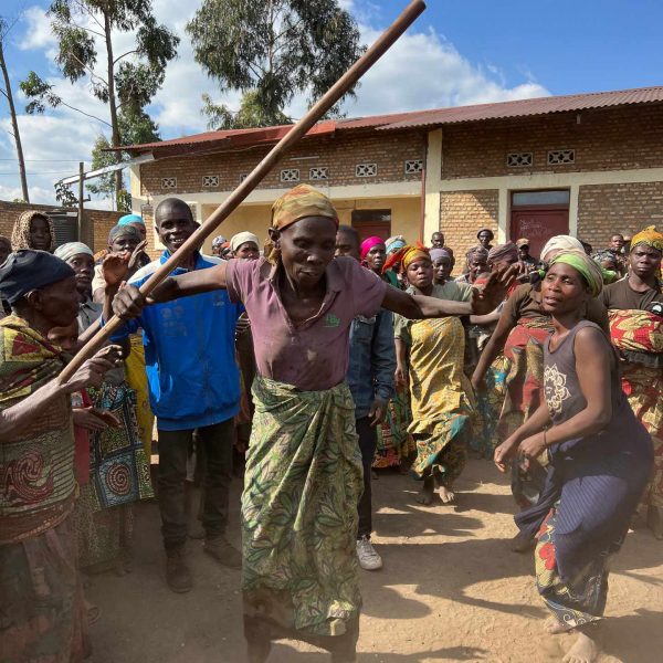 Local dancing at Batwa Pigmy Community of Burundi. A riot with the Royal Drummers and Batwas of Burundi