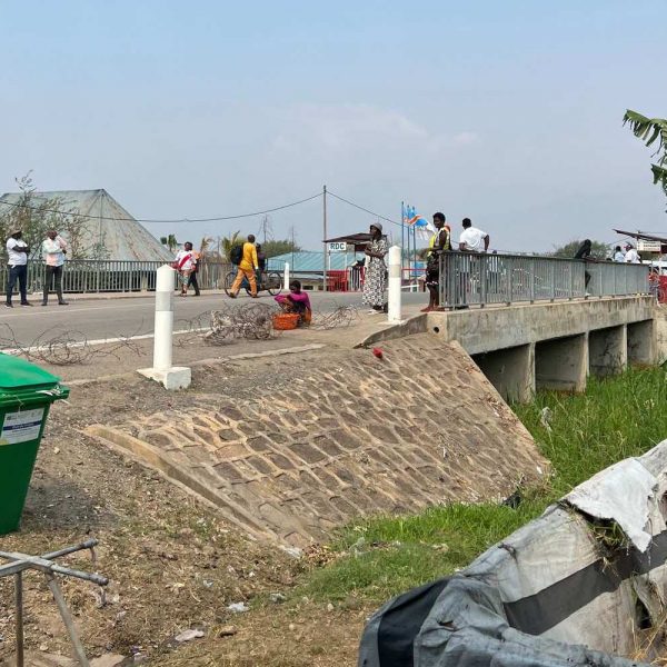 Bridge at border in DRC. Caught filming at the DRC border