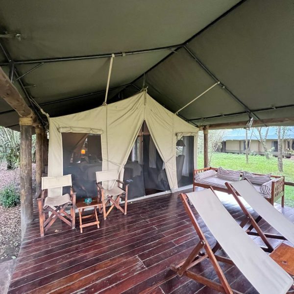 Tent at Karen Blixen Lodge, Kenya. The Masai Mara