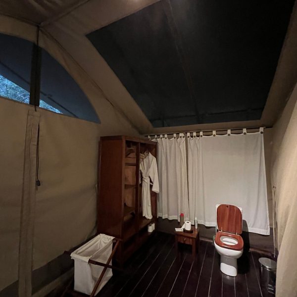 Bathroom accommodations at Karen Blixen Lodge, Kenya. The Masai Mara