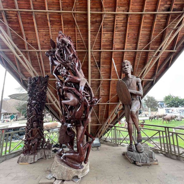 Sculpture at Cultural Heritage Center in Zanzibar, Tanzania. Arriving into Zanzibar