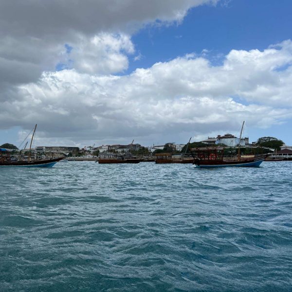 Boats in Prison Island in Zanzibar, Tanzania. Prison Island & Stone Town