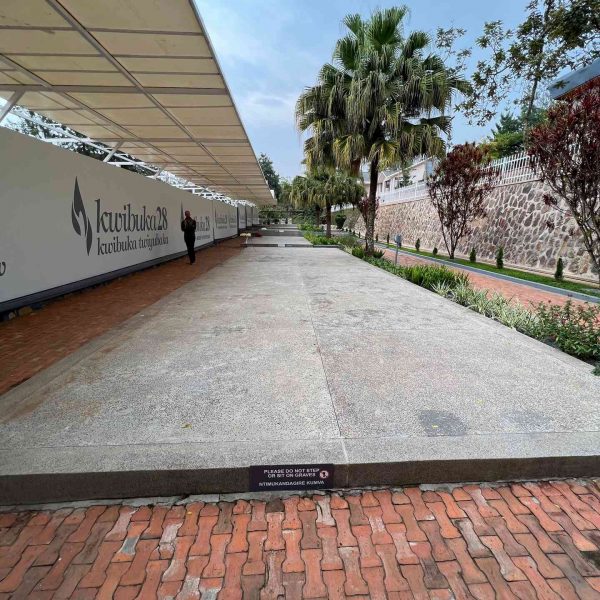 Concrete slab at Rwandan Genocide Museum in Kigali, Rwanda. The Rwandan genocide & a toothache