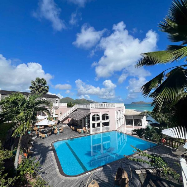 Pool at Hotel L’archipel in Seychelles. Seychelles, Vallée De Mai and Anse Lazio