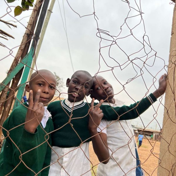 School kids at slums in Nairobi, Kenya. Drone issues & the largest urban slum in Africa