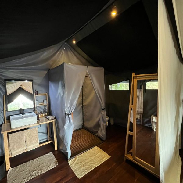 Bathroom accommodations in Ngorongoro Sanctuary, Tanzania. The Serengeti