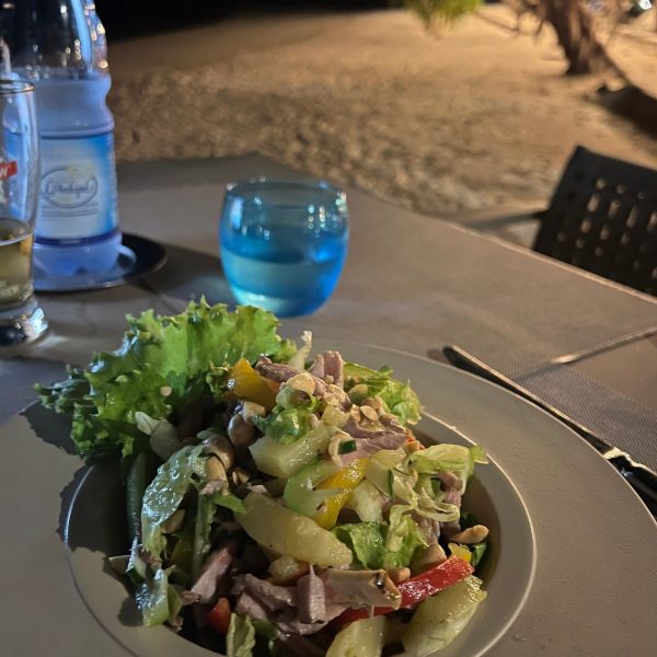 Food served at Anse Lazio. Seychelles, Vallée De Mai and Anse Lazio