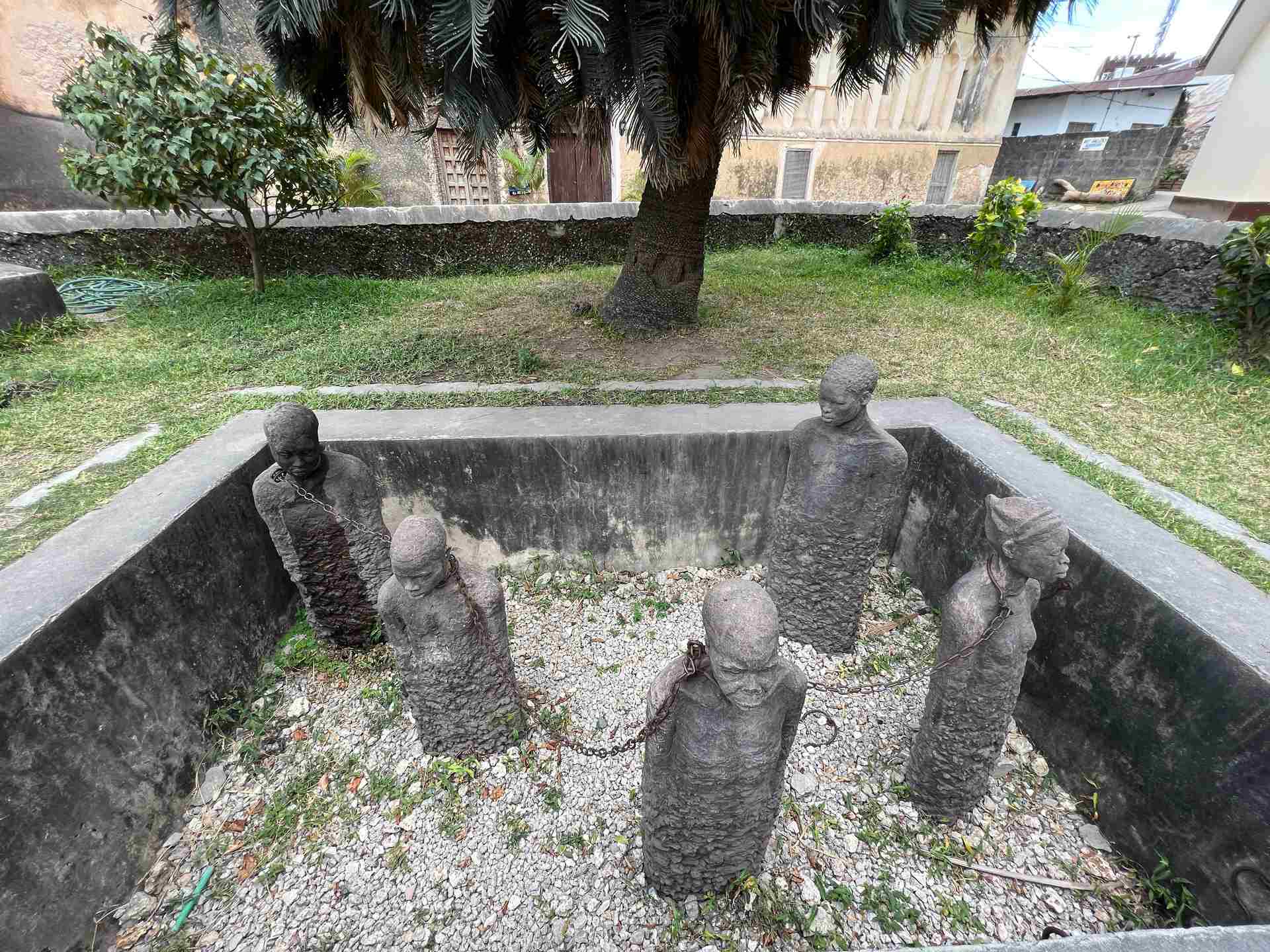 Slaves statues in Stone Town, Tanzania. Prison Island & Stone Town
