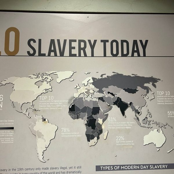 Slavery map on the wall in Stone Town, Tanzania. Prison Island & Stone Town