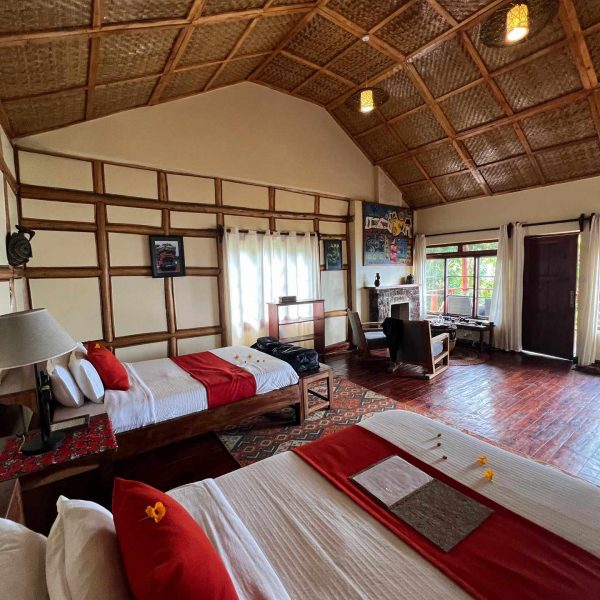 Bedroom accommodations at Gahinga Lodge in Uganda. Sh*t scared at the Gorilla habituation experience