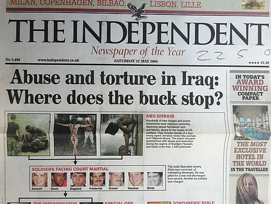 Newspaper about torture in Iraq. A tour around Baghdad & the Al Anbar