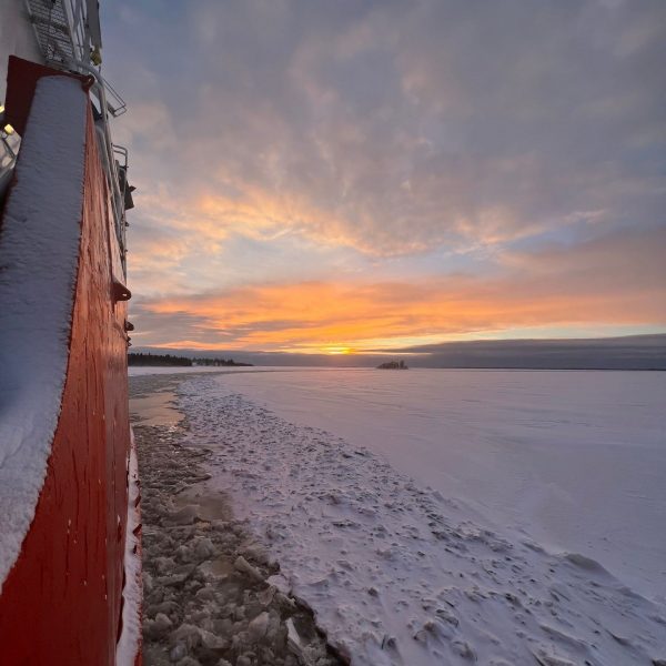 View from side of ice breaker in Kemi, Finland. The Polar Explorer Icebreaker, Sweden