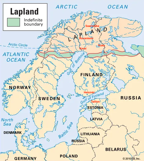 Map of Lapland, Finland. The Lapland Series reflection post