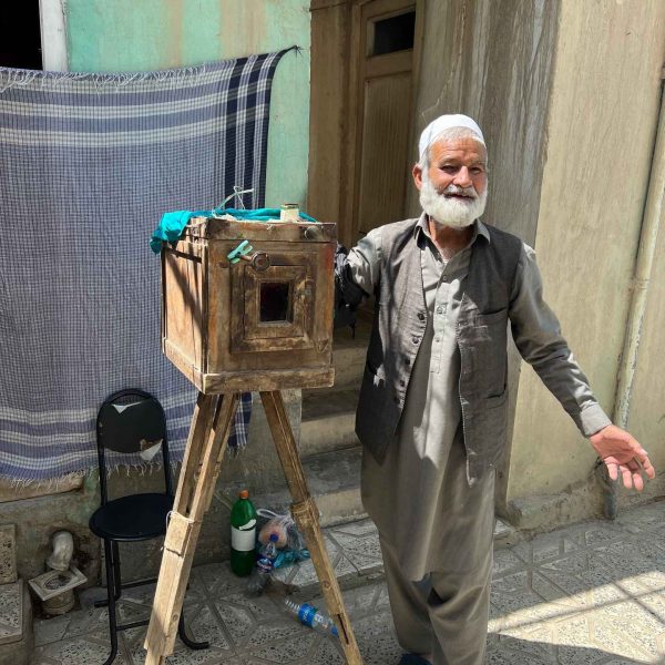 Local box cameraman in Kabul, Afghanistan. Box camera and Afghan theme park
