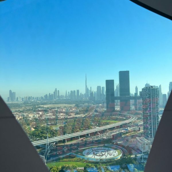 Window view in Dubai, UAE. Dubai’s worst hotel