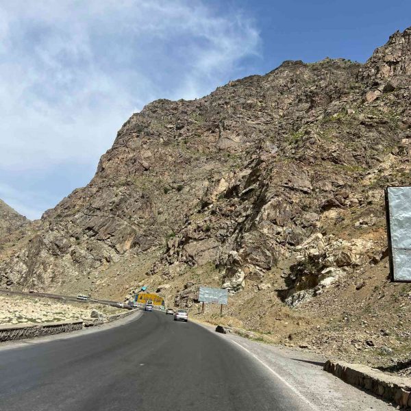 Highway passing mountains in Jalalabad, Afghanistan. Worst food poisoning, Jalalabad