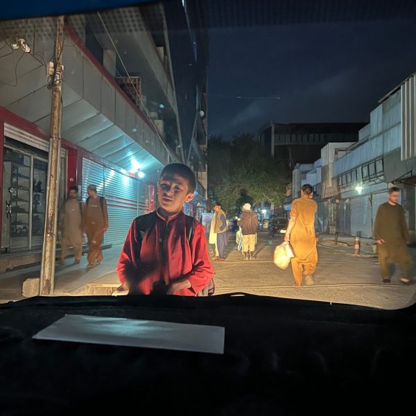 Local people at night in Kabul, Afghanistan. Reprimanded by the Taliban