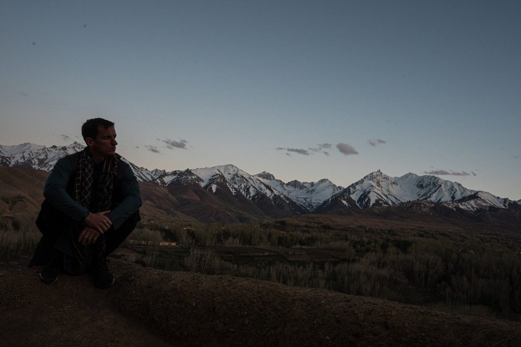 David Simpson at sunset in Bamiyan, Afghanistan. Bamiyan, Qlukhi & The Buddhas