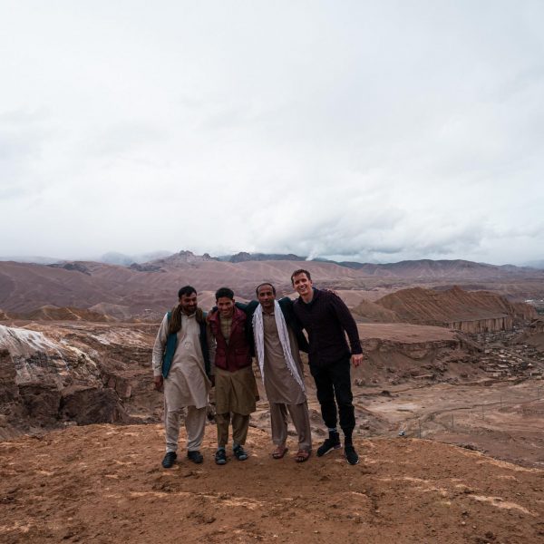 David Simpson with local people in Bamiyan, Afghanistan. Bamiyan, Qlukhi & The Buddhas