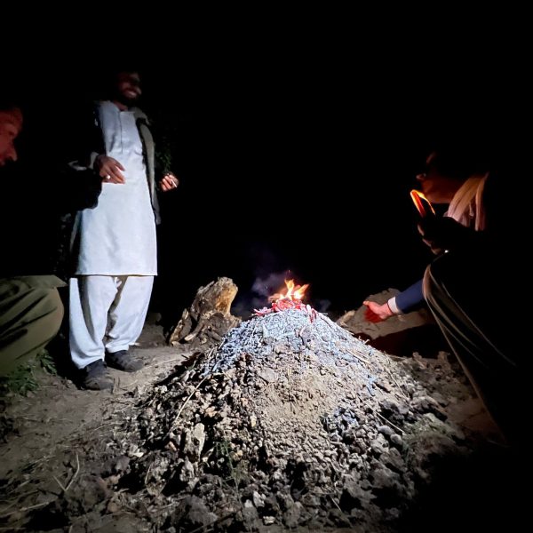 Campfire at night in Bamiyan, Afghanistan. Bamiyan, Qlukhi & The Buddhas