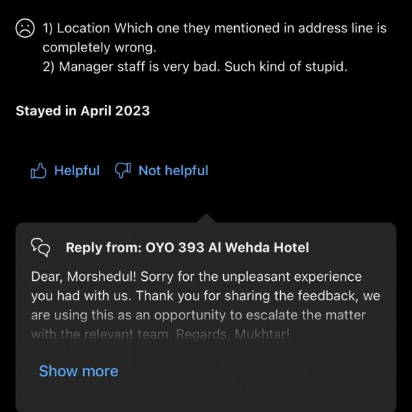 Bad review of OYO hotel in Dubai, UAE. Dubai’s worst hotel