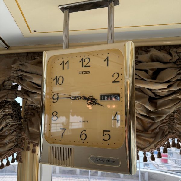 Interior clock of Basrah Breeze in Iraq. Private tour of Saddam's yacht