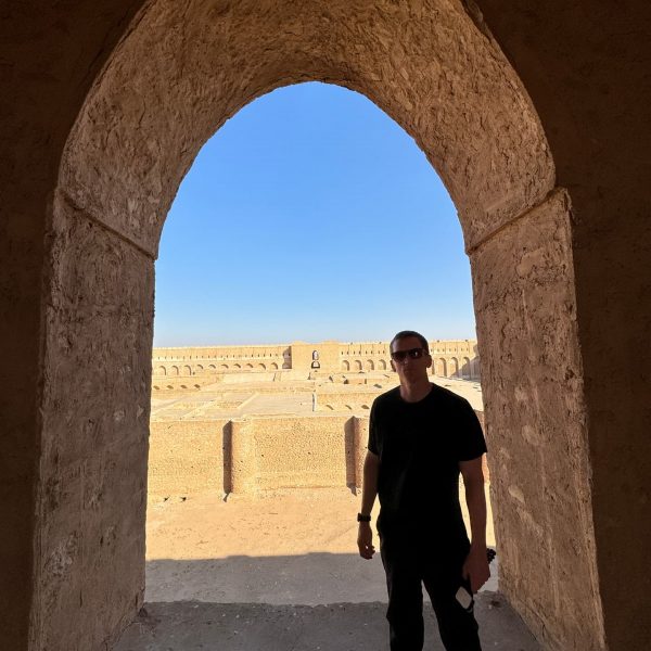 David Simpson in Al Khaydhar fortress in Iraq. World’s largest cemetery & sweets