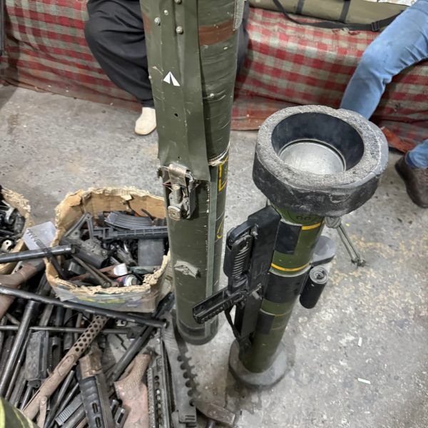 Guns for repair at gun market at Erbil in Iraq. Saddam's torture house, Erbil & Sulaymaniyah