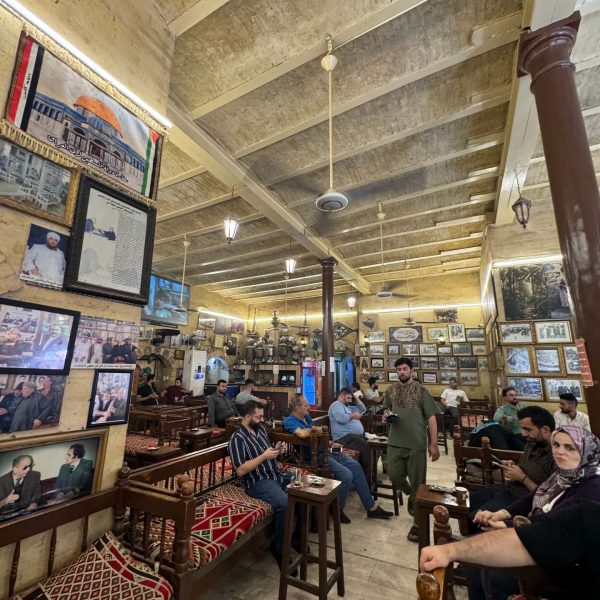 Cafe full of locals in Iraq. Saddam’s Palace & old town Baghdad