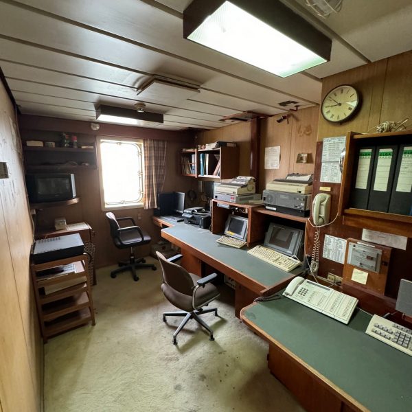 Crew station of Basrah Breeze in Iraq. Private tour of Saddam's yacht