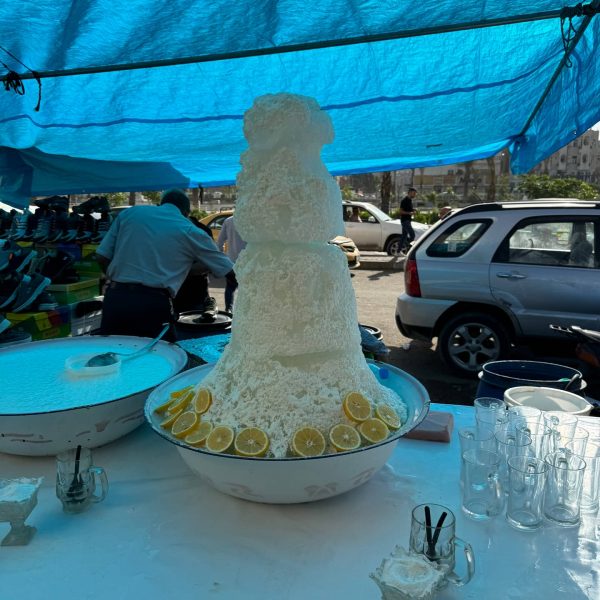 Iced treat at local market in Iraq. A tour around Baghdad & the Al Anbar