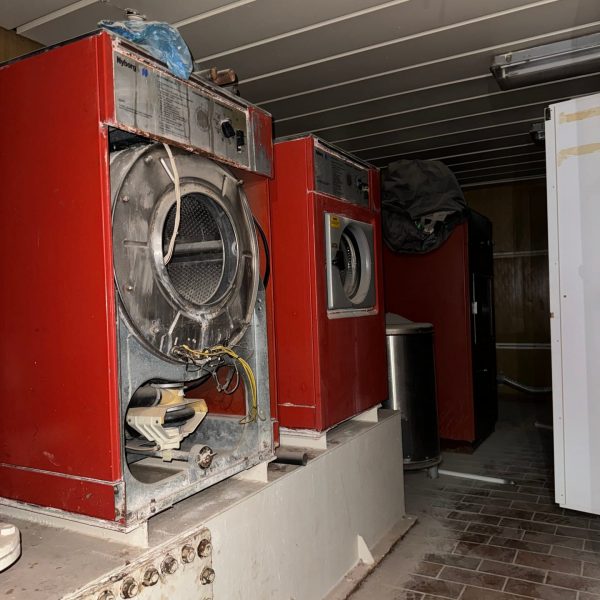Laundry room of Basrah Breeze in Iraq. Private tour of Saddam's yacht