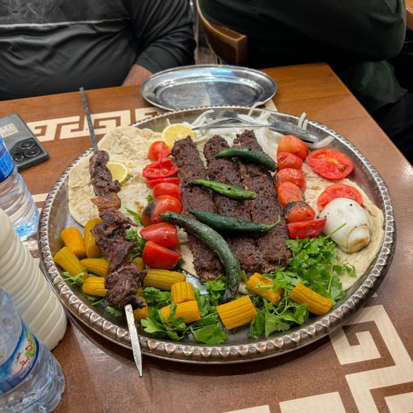 Local food at Kebab Yasein at Erbil in Iraq. Saddam's torture house, Erbil & Sulaymaniyah