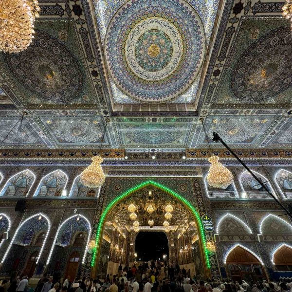Ceiling of Imam Hussein shrine in Iraq. World’s largest cemetery & sweets