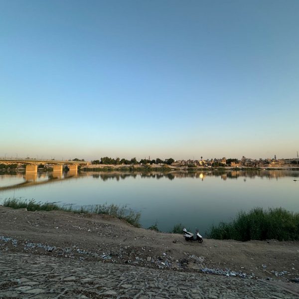 River at sunset in Iraq. A tour around Baghdad & the Al Anbar