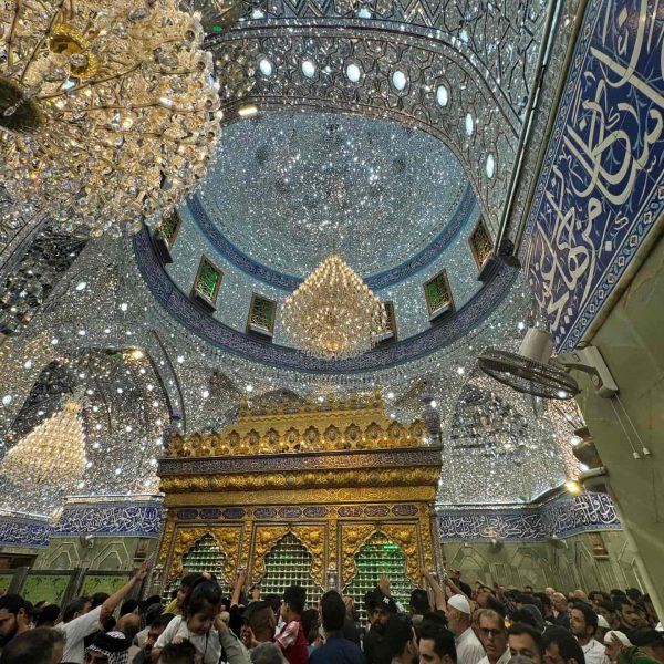 Ceiling of Imam Hussein shrine in Iraq. World’s largest cemetery & sweets