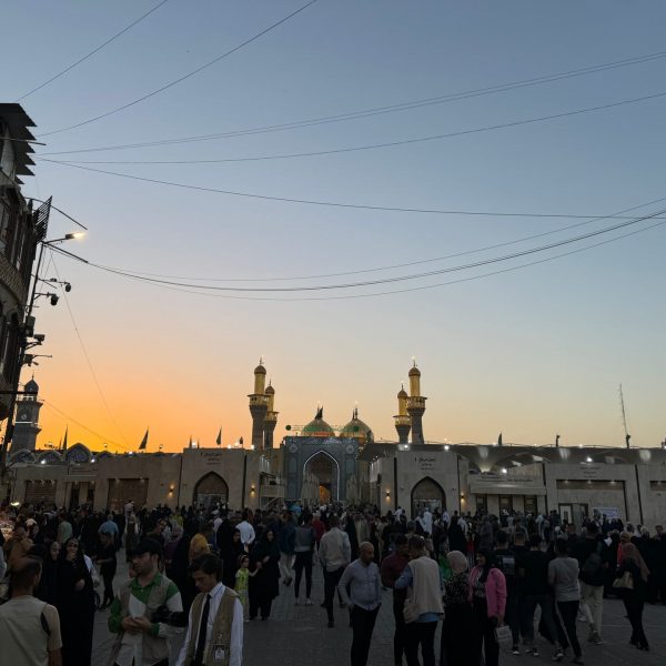 Local people going to Al Kadhimya mosque in Iraq. A tour around Baghdad & the Al Anbar