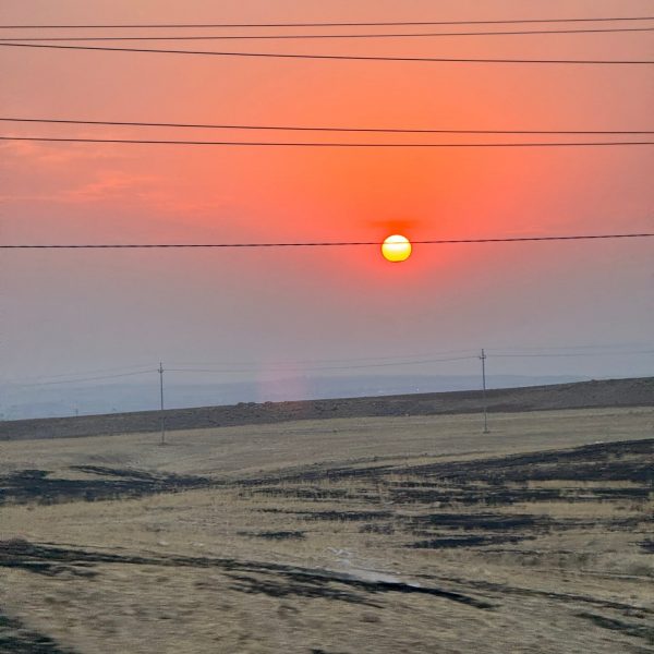Sunset at Sulay plains in Iraq. Saddam's torture house, Erbil & Sulaymaniyah