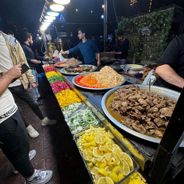 Local food vendor at market at Erbil in Iraq. Saddam's torture house, Erbil & Sulaymaniyah