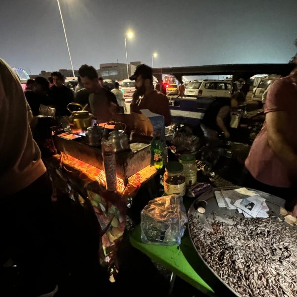 Street food at stadium in Basra in Iraq. Iraq v Indonesia in Basra