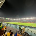 Football spectators watching football game. African cup of nations, Abidjan